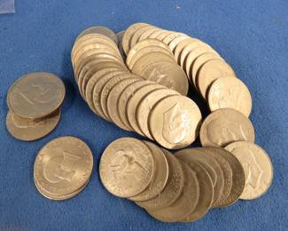 Lot 222. Fifty 1970 - 1978 P & D Eisenhower Dollar coins