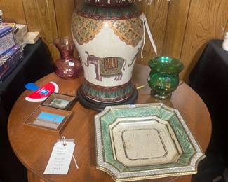 Elephant lamp and misc
