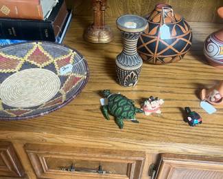 Miscellaneous gourds and basket