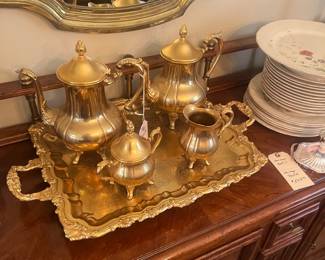 Gold plated tea service