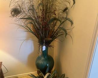 Peacock feathers and floral
