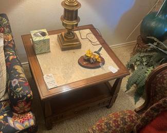 Mid century lamp and table