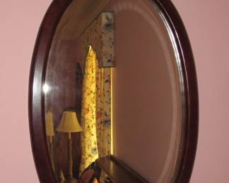 Mahogany oval mirror