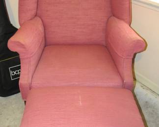 Nicely upholstered wing-back chair