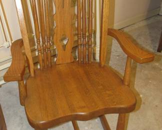 Solid oak rocking chair