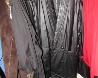 Full length leather coat