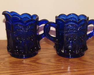 Westmoreland cherries cobalt sugar and creamer