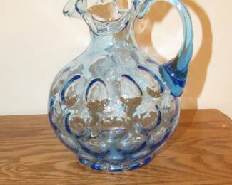 Fenton blue pitcher