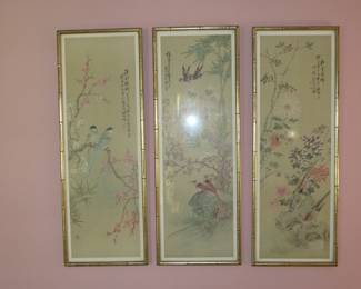 Hollywood Regency framed Asian prints