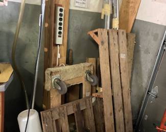 Assortment of Wood & Metal; 4-Wheeler; Steamer on Pole