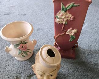 McCoy Pottery, Roseville Pottery and Sailor Head Planter