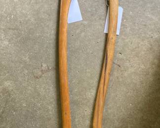 Pair of vintage ceremonial or parade axes manufactured for the Modern Woodmen of America,