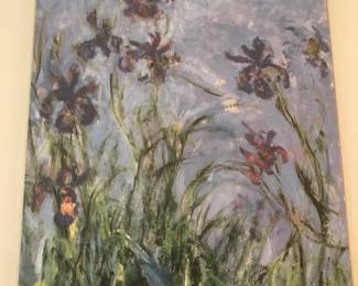 Amateur Artist of a Monet Painting Unframed