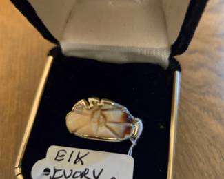 Elk Bone & Gold Ring -- Unique!