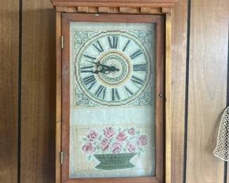 Hand Embroidered Wall Clock from Retro Kit