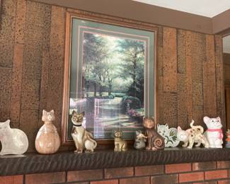 Collection of Cats, Large Print of Landscape/Driveway Matted & Framed