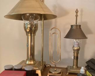Large & Small Brass Orient Express Lamps -- Reproductions