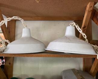 Pair of Enameled Light Shades