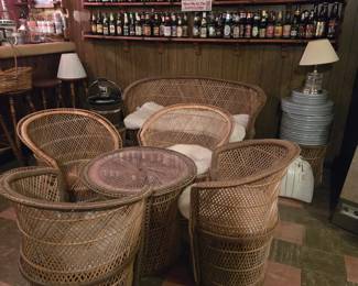 Great Breweriana! Beer & Liquor Bottle Collection - 200+ ; 6 piece Rattan Set; Film Containers; Lamps & Stools; Bowling Ball