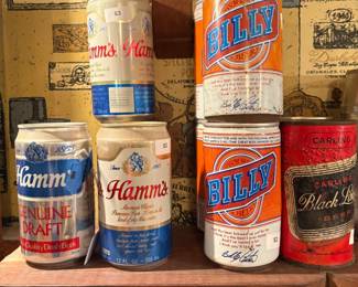 Assorted Collectable Beer Cans: Hamm's, Billy Beer, Black Label and much more!