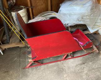Handcrafted Santa Sleigh on Sled