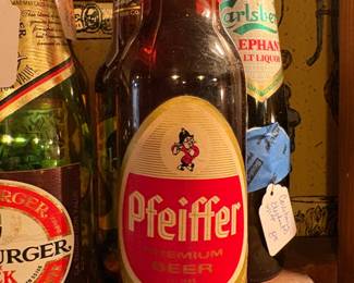 Assortment of Collectable Bottled Beers Full with Original Caps: Pfeiffer Premium Beer and much more!