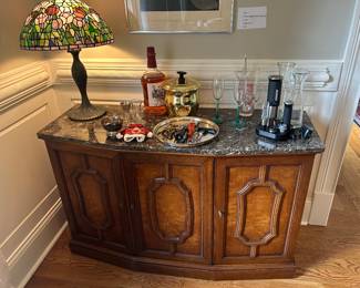 Henredon bar with granite/stone top.