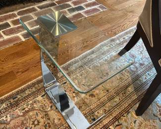 Cantilevered accent table chrome and glass (Design Institute of America ??)