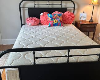 Iron Bed with Sertapedic mattress and box springs