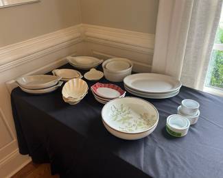 Jackson China, Apilco French Porcelain, Luster Shell dishes, etc.