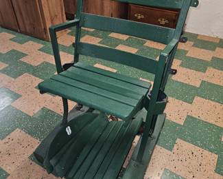 $200 Vintage Tiger Stadium seats, one with frame, number 8 wood underneath