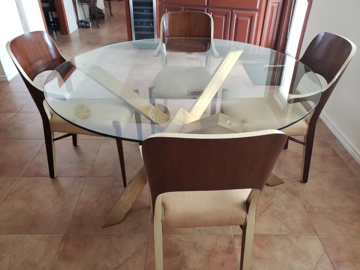 MID CENTURY MODERN STYLE DINING TABLE & 4 CHAIRS