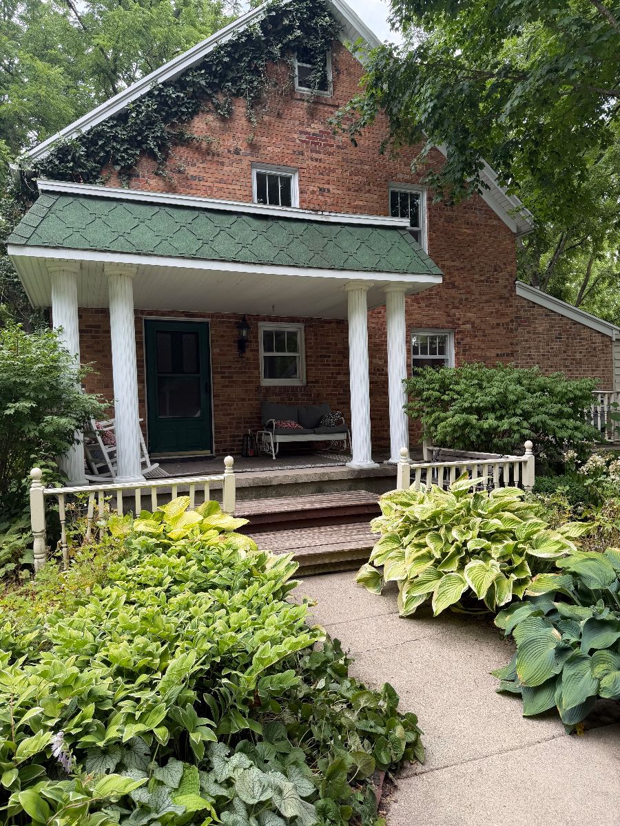 Front porch of country estate