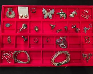 Sterling silver jewelry, pieces are either marked sterling or were tested by a jewelry 08/03