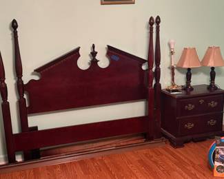 Cherry headboard, footboard and rails