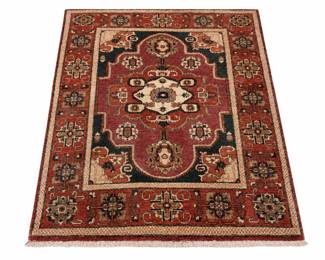 Hand-Tied Persian Wool Heriz Rug bid #21