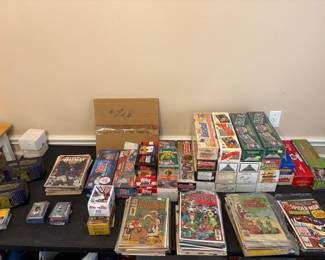 JUST A VERY SMALL TASTE OF ALL THE VINTAGE COMICS AND BASEBALL CARDS.