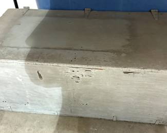 1 OF 2 MILITARY FOOT LOCKERS.