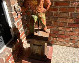 CIRCA 1900 JOCKO THE JOCKEY ITCHING POST YARD MAN.