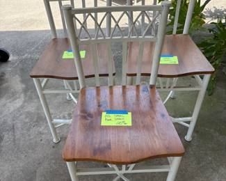 3 HEAVY DUTY TALL BAR CHAIRS