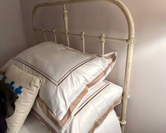 Pair of Vintage-Style Painted Iron Bed
