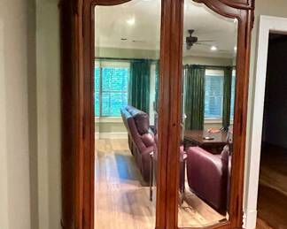 French Provincial Mirrored Armoire / Wardrobe