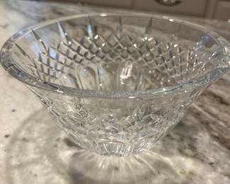 Elegant Clear Cut Glass Serving Bowl