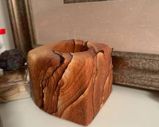 Handcrafted Rustic Wooden Candle Holder