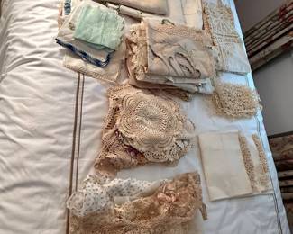 Collection of Vintage Linens & Handmade Lace