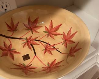 Hand-Painted Decorative Bowl – Japanese Maple Design