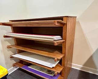 Wood Blueprint & Art Storage Rack