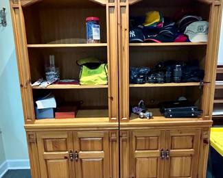 Matching Solid Wood Display & Storage Cabinets