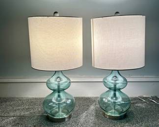 Matching Blown Glass Table Lamps
