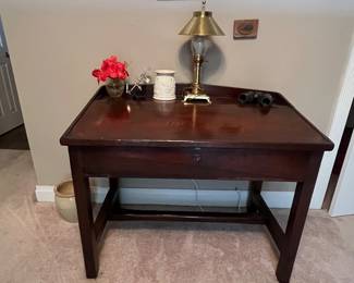 Antique cypress slant top desk 